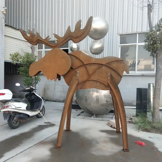 Garden Rusty Corten Steel Animal Horse Sculpture For Sale seen from another angle