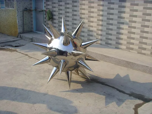 Large Outdoor Abstract Stainless Steel sphere Sculpture stainless steel art sculptures from the side