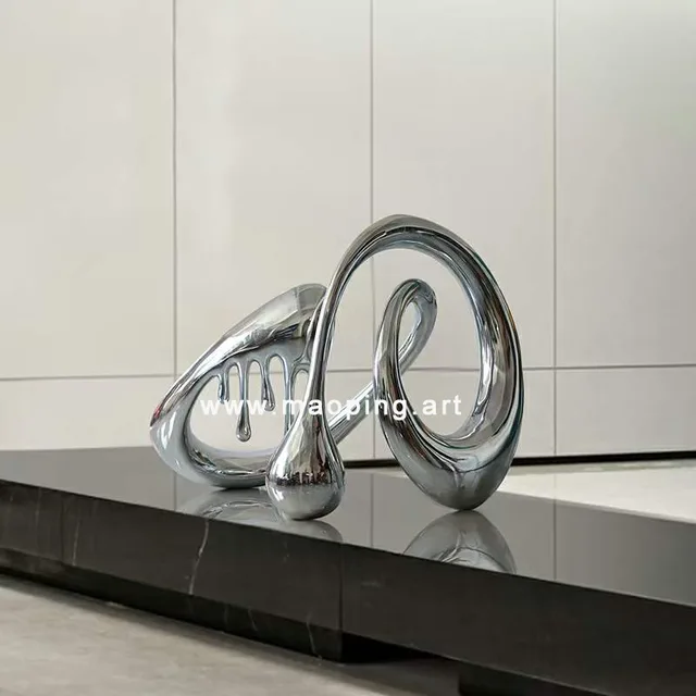 Home decor design abstract unique luxury courtyard decoration metal art sculptures seen from another angle