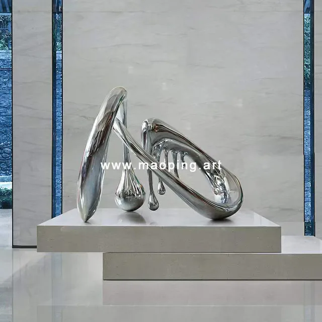 Home decor design abstract unique luxury courtyard decoration metal art sculptures in close view