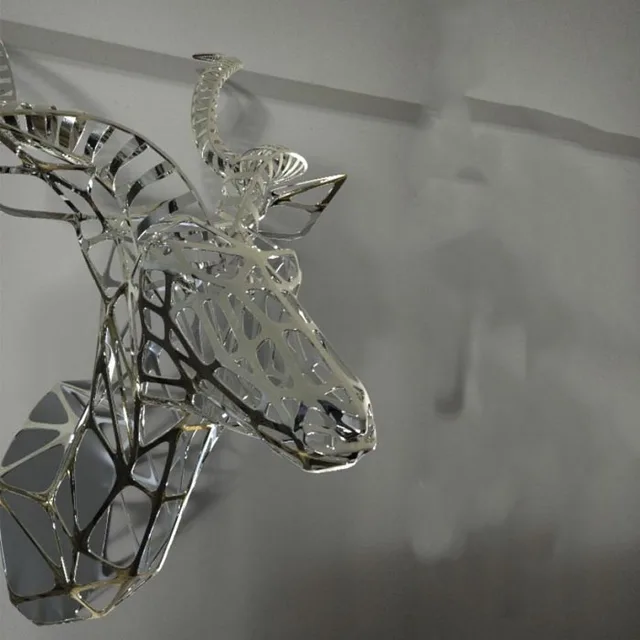 Home Decor Stainless Steel Deer Animal Wall Art Sculpture