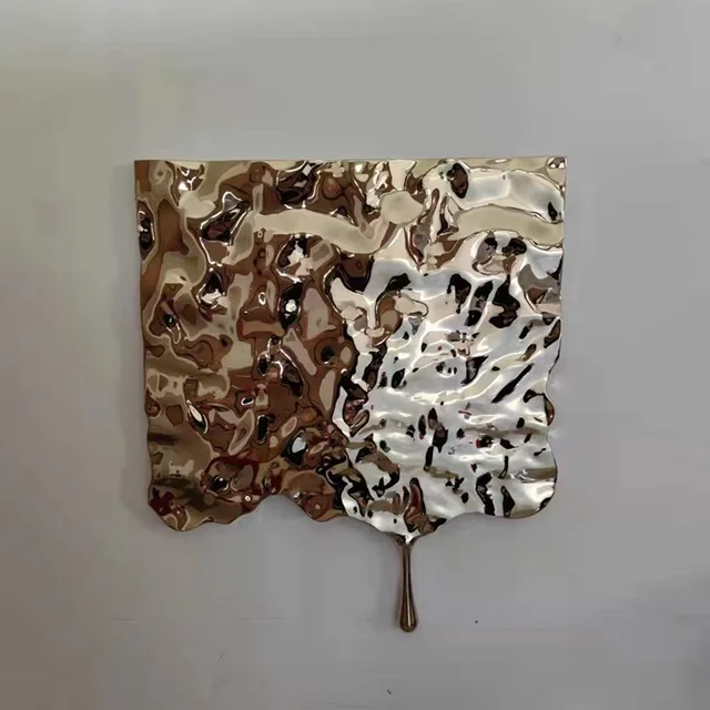 Metal wall pictures decorations Abstract stainless steel Irregularity wall Sculpture seen from another angle