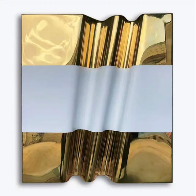 Abstract Metal wall pictures decorations stainless steel Square wall Sculpture