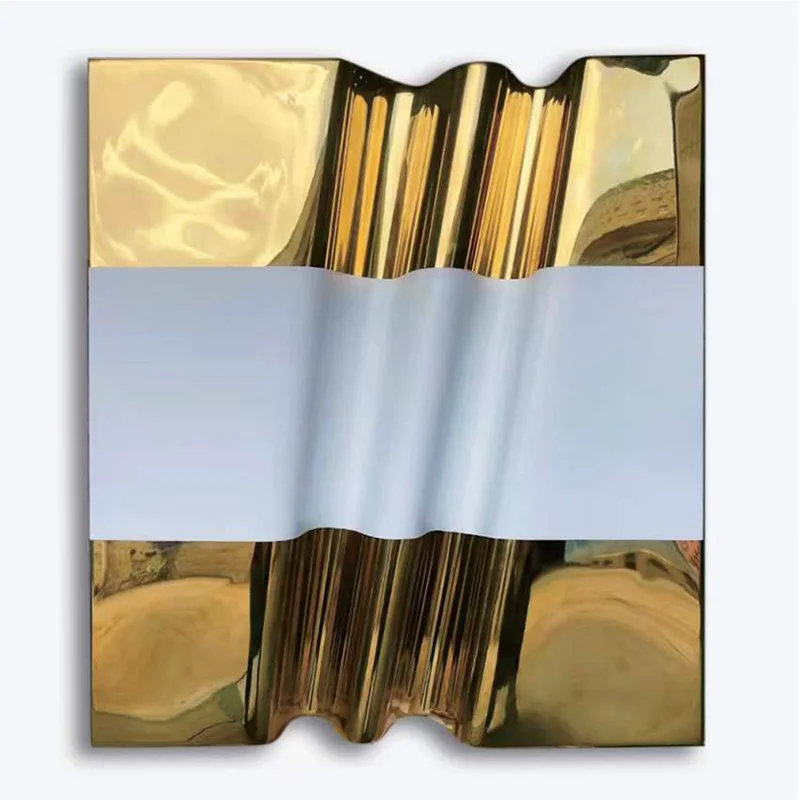 Abstract Metal wall pictures decorations stainless steel Square wall Sculpture