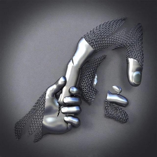 Home Decoration Metal Wall Man Stainless Steel Wall Man Sculpture seen from another angle