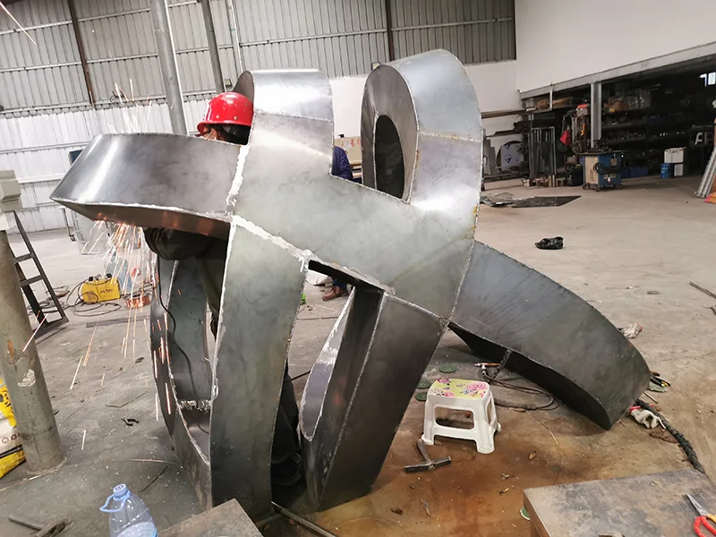 Hot fashion corten steel large outdoor Abstract sculpture