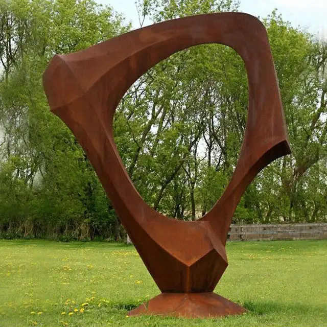 Outdoor garden corten steel abstract sculpture