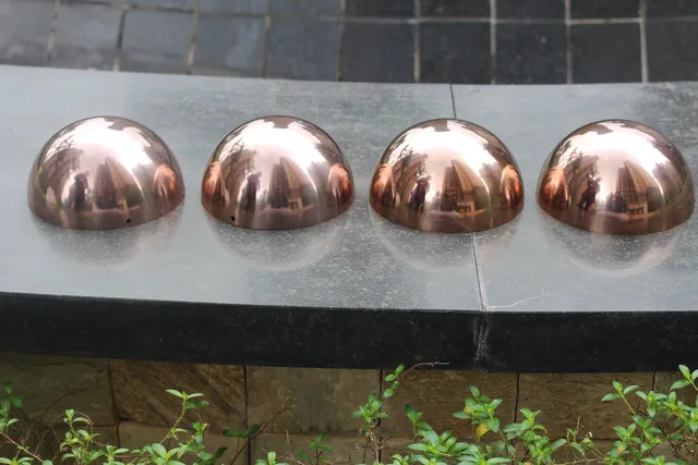 60mm 80mm 100mm 120mm 150mm 180mm Stainless steel metal hemisphere seen from another angle
