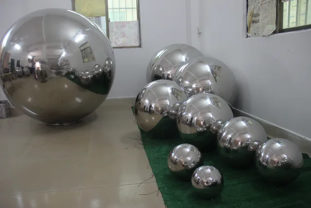 AISI304 316L stainless steel sphere/balls for garden floating stainless steel sphere for pond from the side