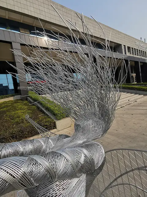 Incredible Garden Stainless Steel Dandelion Wire fairies Fairy Sculpture seen from another angle