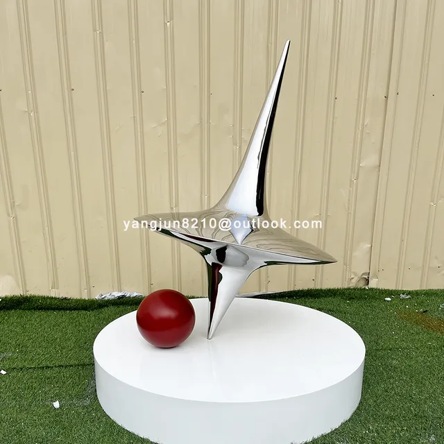 Indoor high-end hotels Apartment lobby decorations Stainless steel Gyroscope sculpture