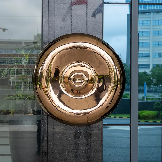 Modern metal home decoration stainless steel wall sculpture detail of the surface