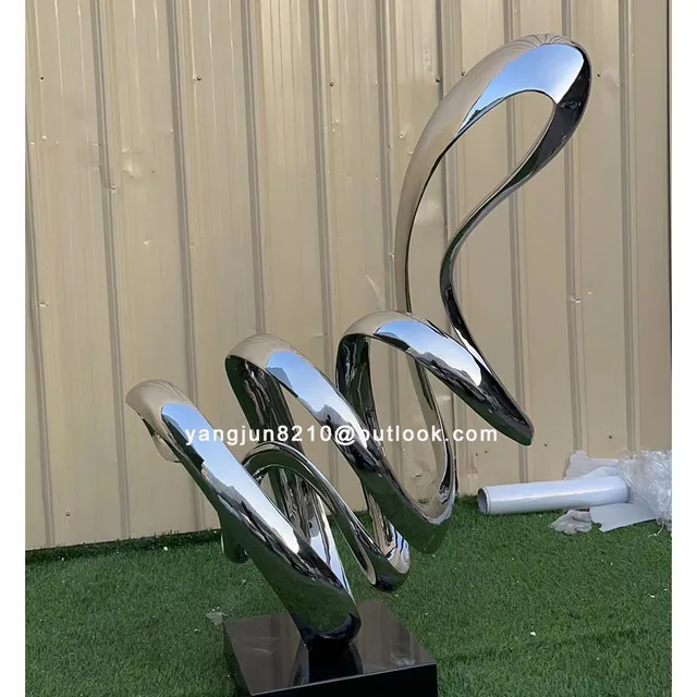Indoor hotel deluxe apartment hall aisle floor decoration stainless steel abstract ring sculpture