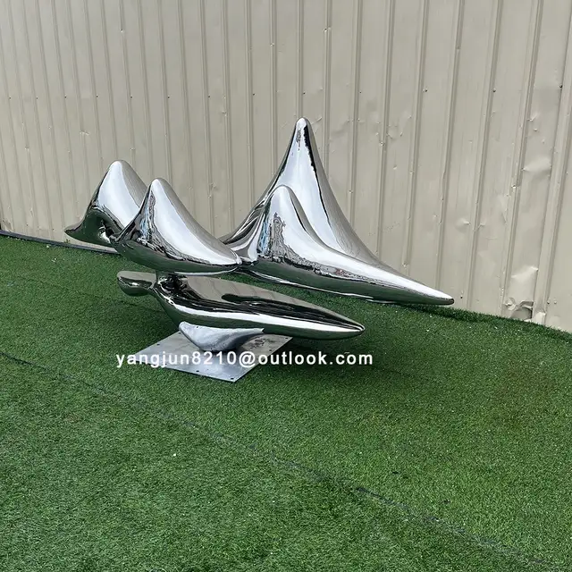 Indoor living room hotel apartment home decoration stainless steel rockery sculpture in close view