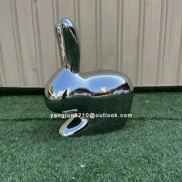 Indoor living room lobby hotel apartment decoration stainless steel rabbit sculpture