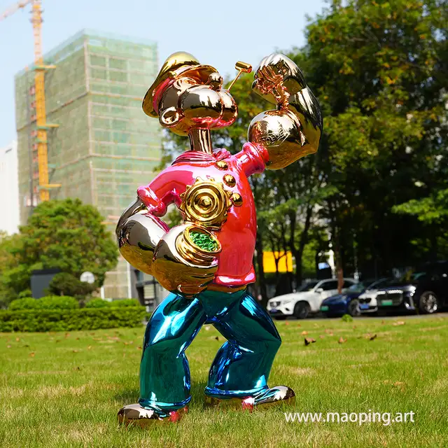 Indoor Museum Gallery Hotel Airport Fiberglass Cartoon Sailor Sculpture from the side