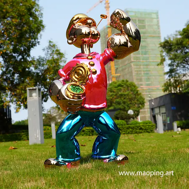 Indoor Museum Gallery Hotel Airport Fiberglass Cartoon Sailor Sculpture in close view