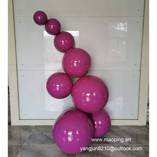 Indoor museum library subway airport decorations stainless steel sphere sculpture