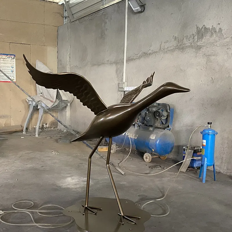 Indoor office home decoration stainless steel Wild goose sculpture