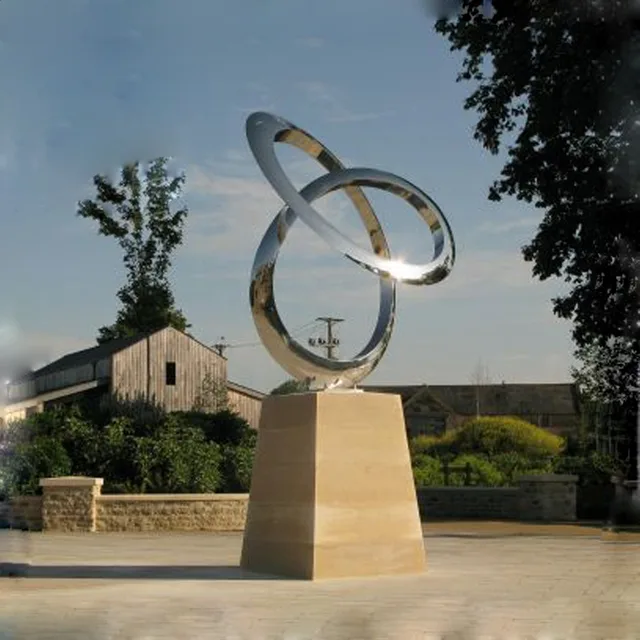 Large Modern Outdoor Stainless Steel Abstract Art Garden Sculpture from the side