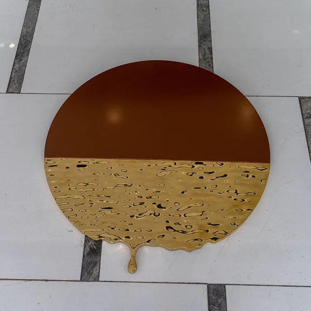 Interior decoration color stainless steel water drop wall sculpture
