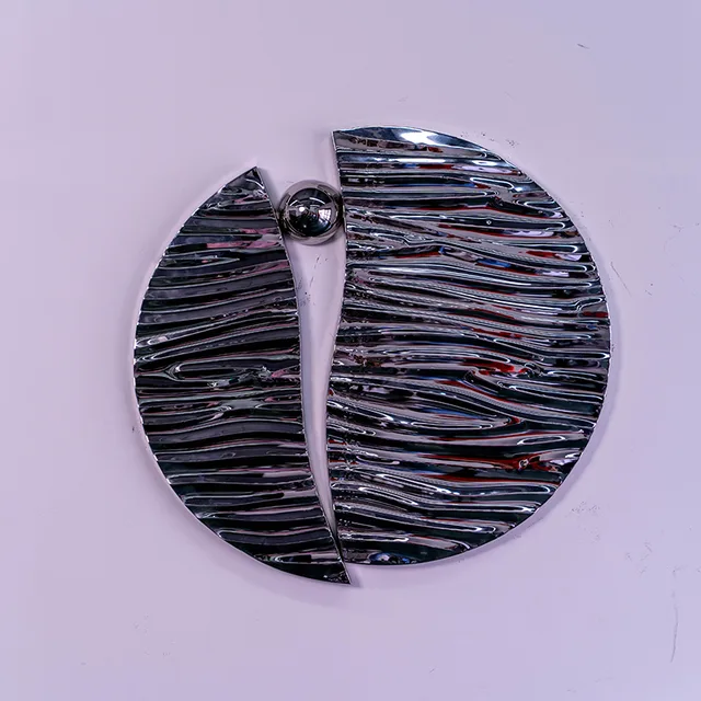 Metal wall pictures decorations Abstract stainless steel Irregularity wall Sculpture from the side