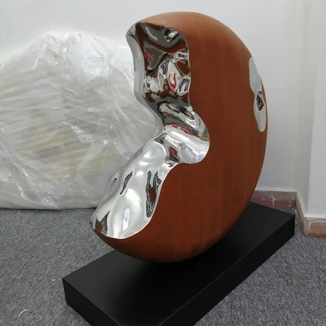 Interior decoration Stainless steel abstract sculpture seen from another angle