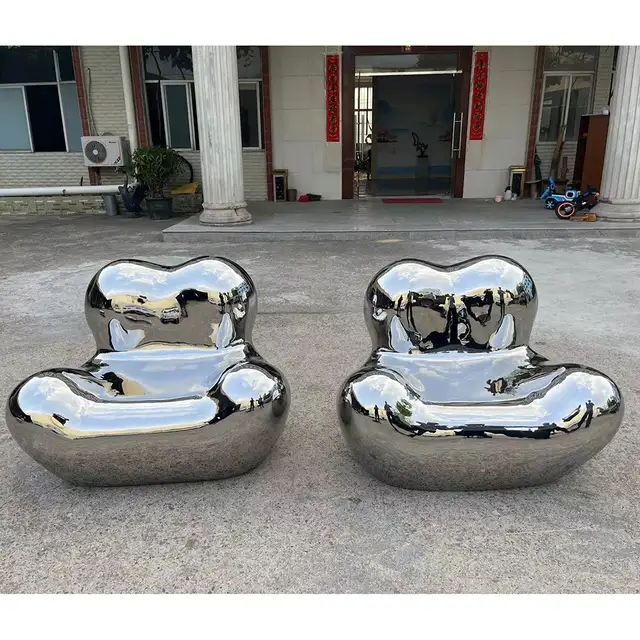 Interior home decoration art stainless steel sofa