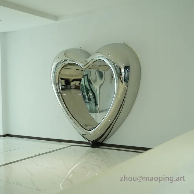 Interior home decoration art stainless steel wall sculpture seen from another angle