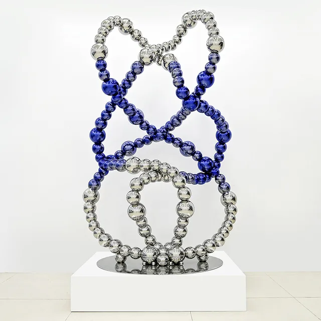 Interior home decoration stainless steel abstract sphere sculpture