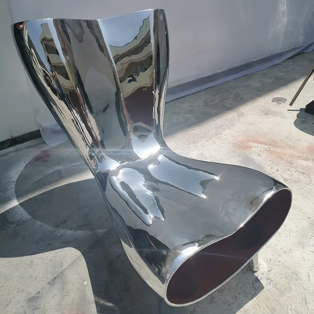 Interior home decoration stainless steel chair sculpture 50cm