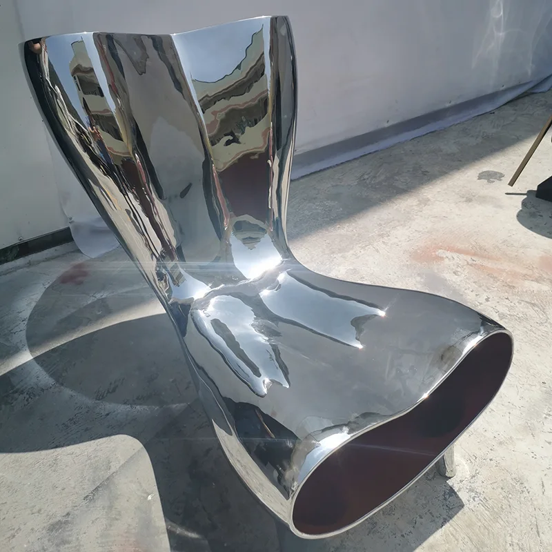 Interior home decoration stainless steel chair sculpture 50cm