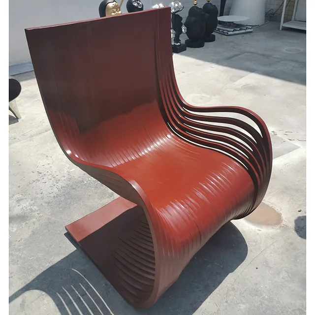 Interior home decoration stainless steel chair sculpture
