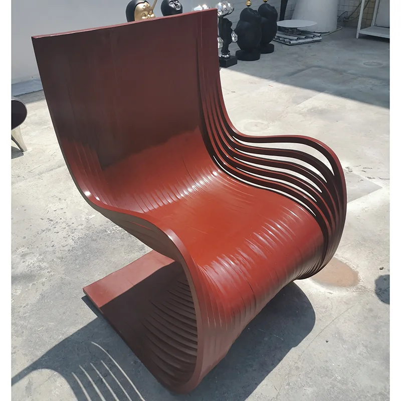 Interior home decoration stainless steel chair sculpture