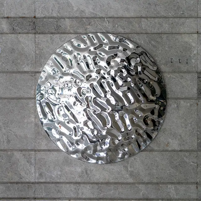Interior home decoration stainless steel round watermark wall sculpture