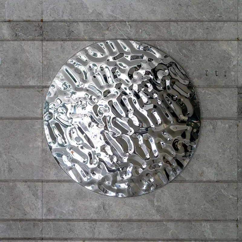 Interior home decoration stainless steel round watermark wall sculpture