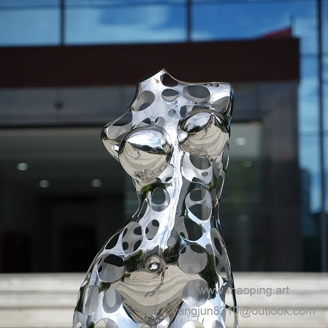 Interior Museum Gallery The Library decorative Art stainless Women Sculpture in close view