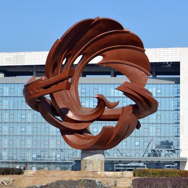 Landscape Modern Outdoor Abstract Stainless Steel Dragon Sculpture