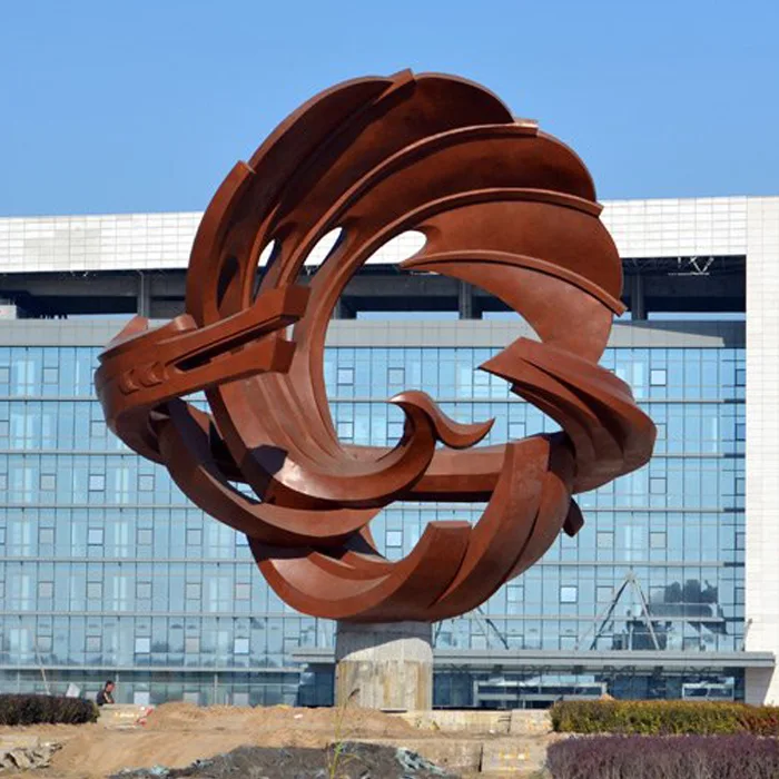 Landscape Modern Outdoor Abstract Stainless Steel Dragon Sculpture