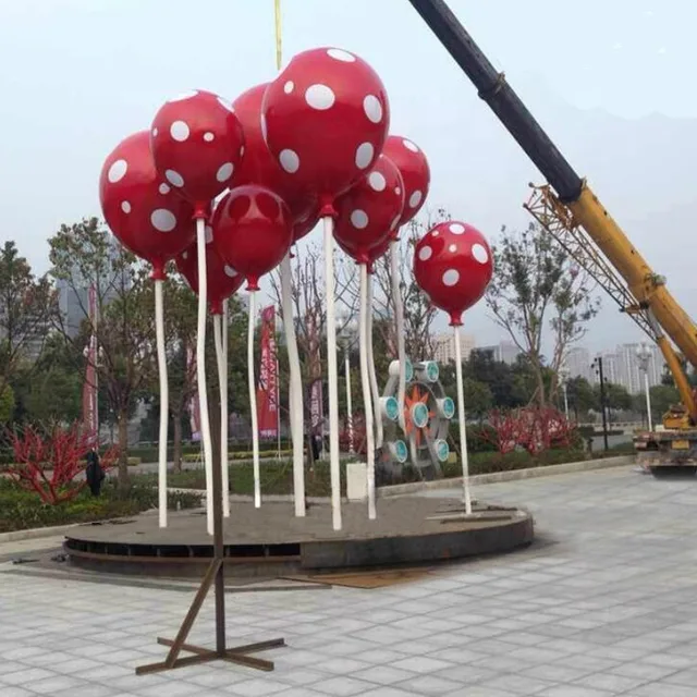 Large City Square Stainless Steel Balloon Outdoor Sculpture
