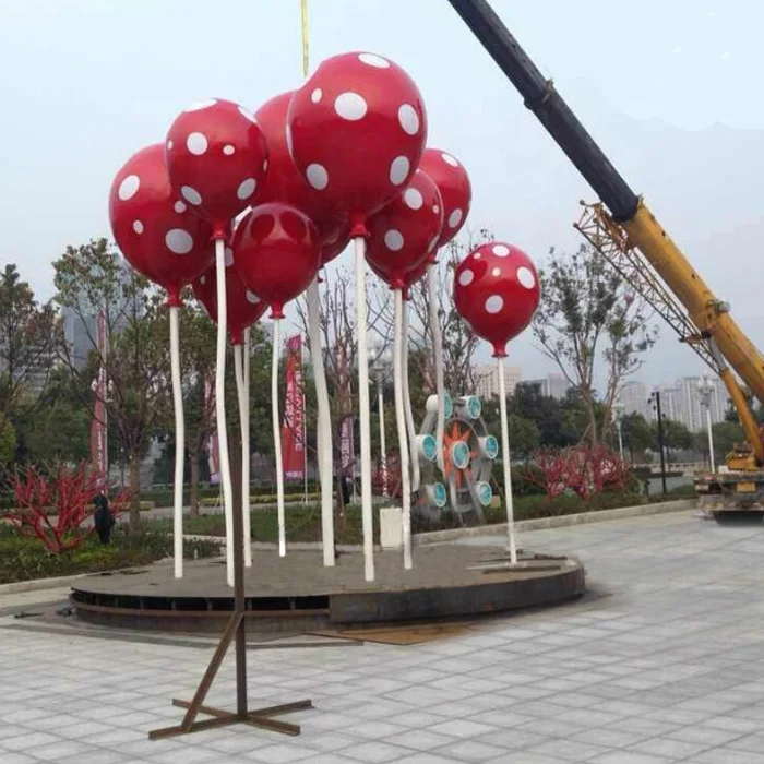 Large City Square Stainless Steel Balloon Outdoor Sculpture