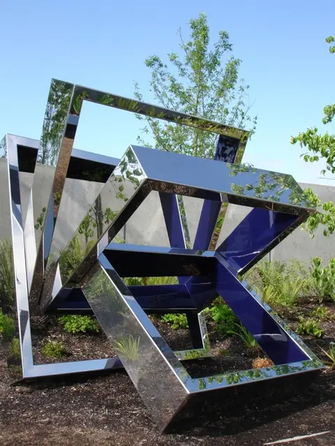Custom modern stainless steel statue art abstract metal outdoor sculpture