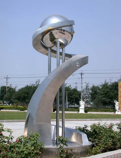 Abstract Modern Garden Stainless Steel Sculpture Matt Finish