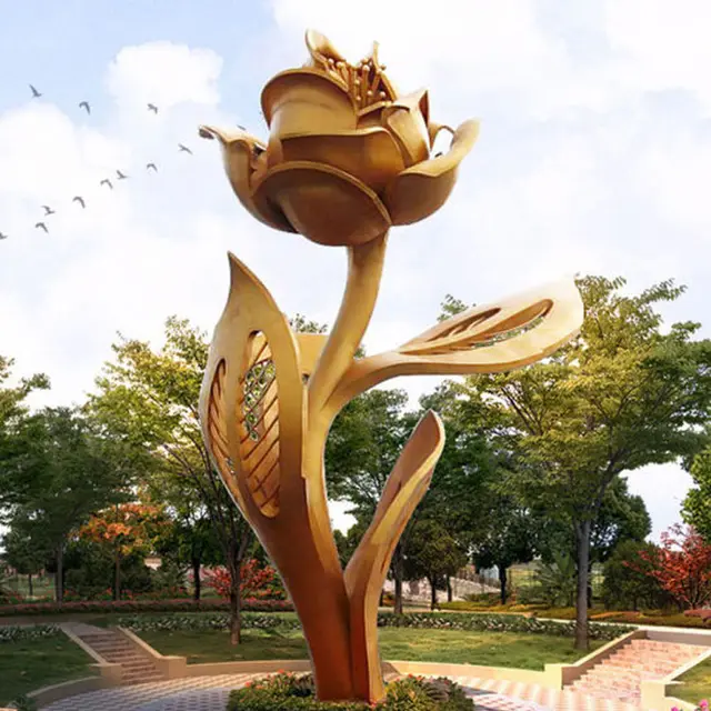 Large Metal Crafts Stainless Steel Outdoor Sculpture seen from another angle