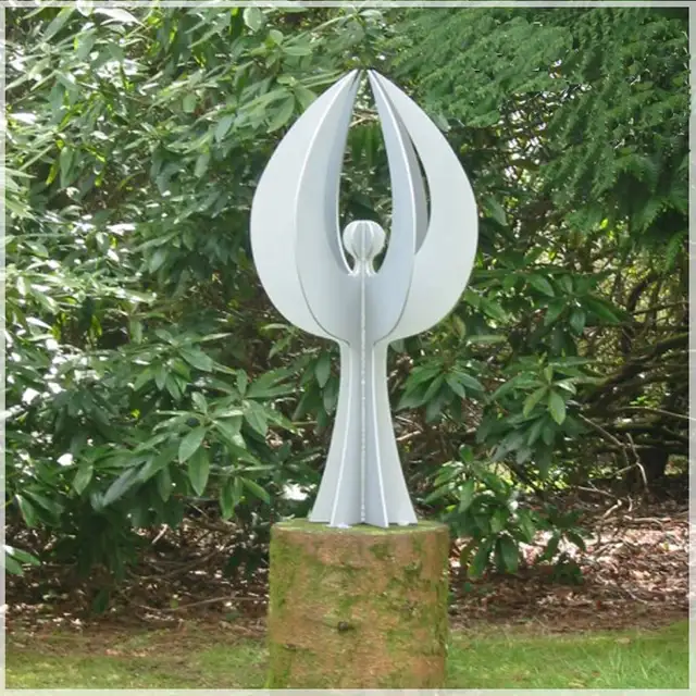 Large Modern Metal Angel Stainless Steel Garden Sculpture seen from another angle