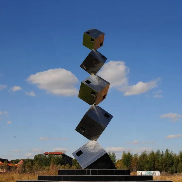 Large Modern Outdoor Stainless Steel Garden Landscape Sculpture