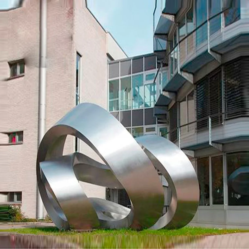 Outdoor abstract modern stainless steel garden sculpture