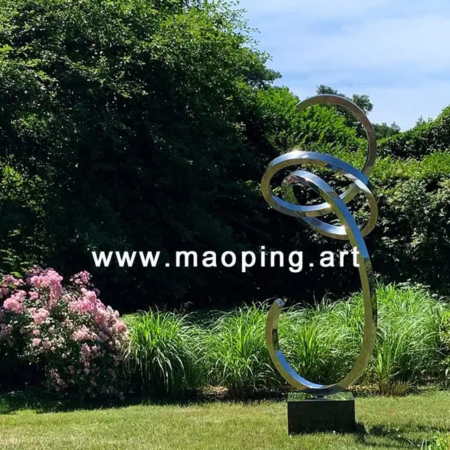 8 feet Large Outdoor Abstract Metal Sculpture seen from another angle