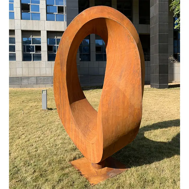Garden Decoration Corten Steel Fire Pit seen from another angle