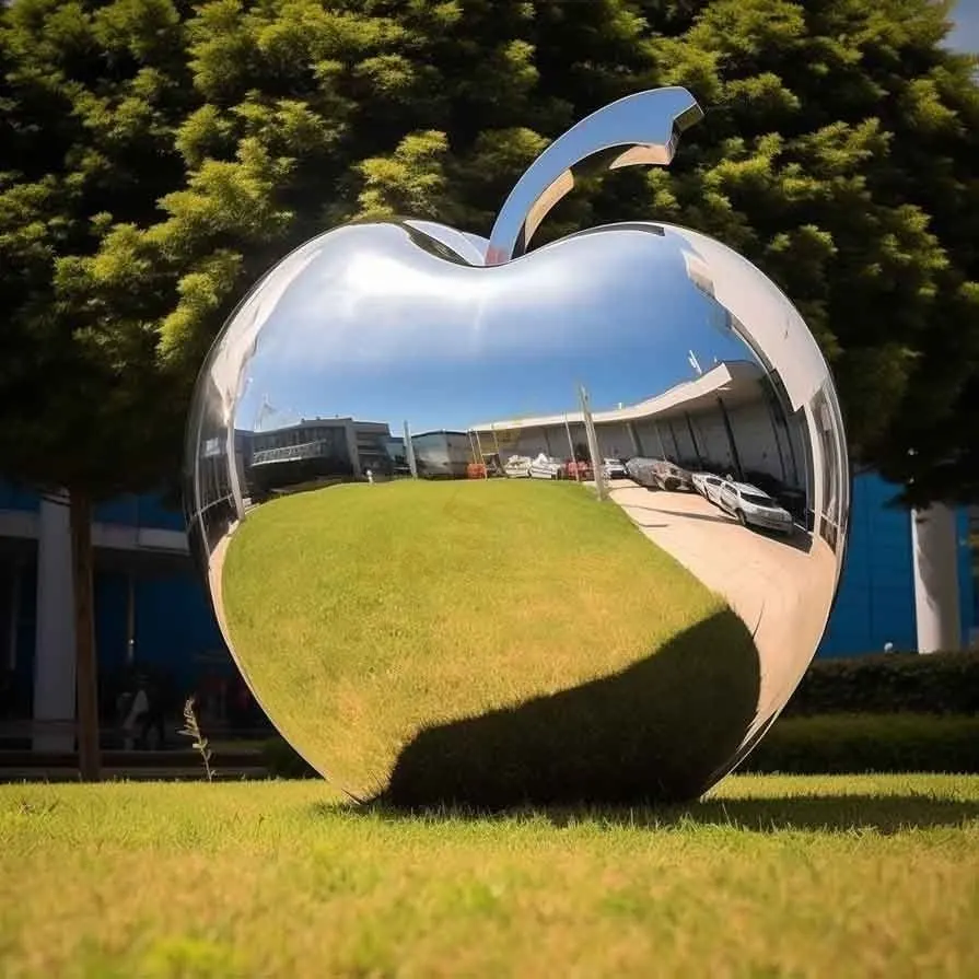 Large outdoor metal apple garden sculptures